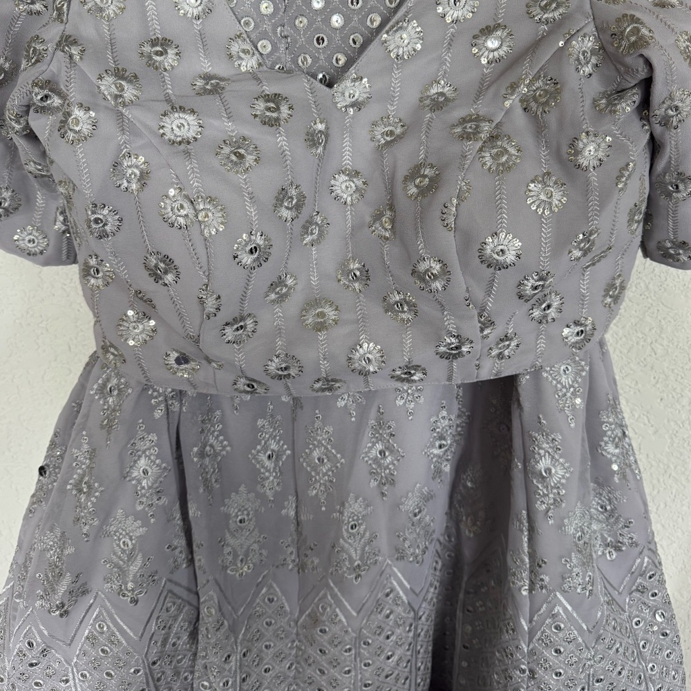 Silver Mirror Lehenga - Perfect for Navratri, Sangeet and Indian Weddings!